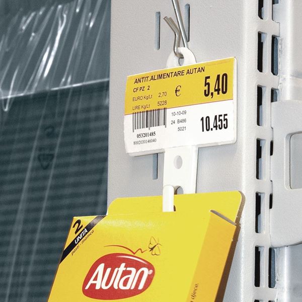 Image sur BANDE CROSS-MERCHANDISING BLANCHE avec porte-étiquette