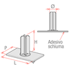 Imagen de SOPORTE RECTO ADHESIVO PARA ASTA Ø 25 MM