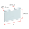 Image sur PORTE-ÉTIQUETTE BASCULANT POUR BROCHES - ENCOCHE DE 11 MM - OUVERTURE AVANT - H.39 mm