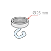 Picture of ROUND MAGNET Ø25 MM WITH CLEAR HOOK