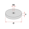 Immagine di MAGNETE TONDO ANTISCIVOLO E ANTIGRAFFIO AL NEODIMIO