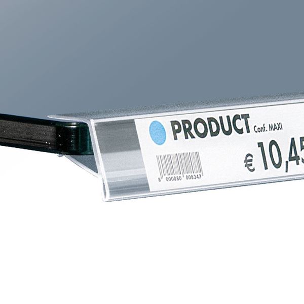 Image sur PROFIL PORTE-ÉTIQUETTE POUR TABLETTES EN VERRE - H.18 MM