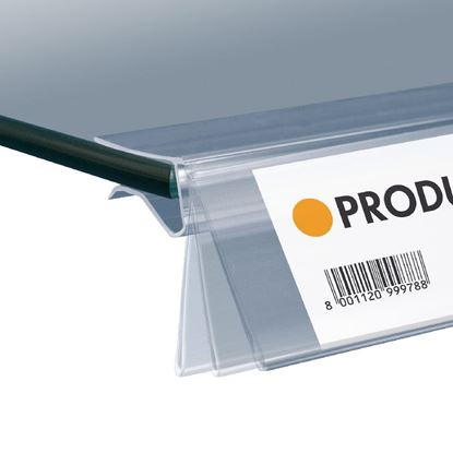 Image de PROFIL BASCULANT PORTE-ÉTIQUETTE POUR TABLETTES EN VERRE